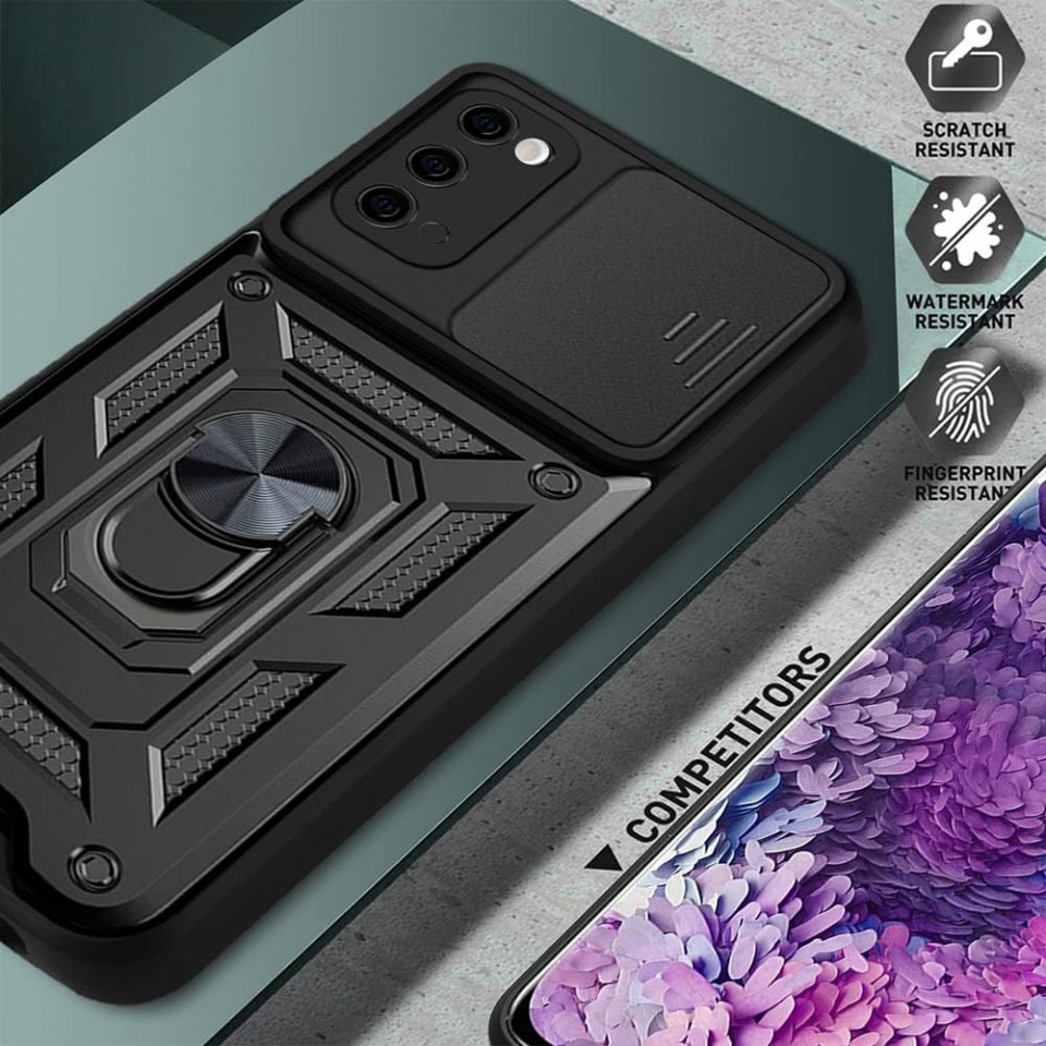 Husa Samsung Galaxy S20 cu inel magnetic, Techsuit CamShield - Negru - 3 | YEO