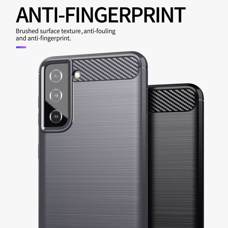 Husa Samsung Galaxy S20 FE / Galaxy S20 FE 5G din silicon, Slim, cu textură Fibra Carbon - Albastru carbon - 2 | YEO