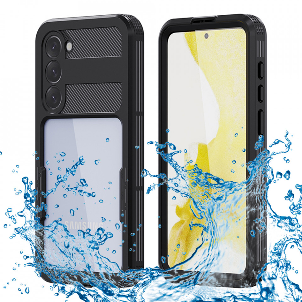 Husa Samsung Galaxy S23 Plus rezistenta la apa, Waterproof IP68, ShellBox - Negru