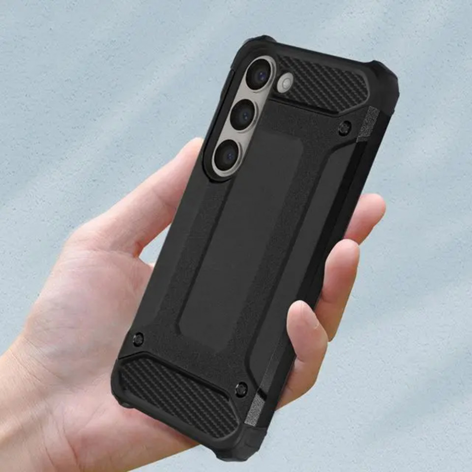 Husa Samsung Galaxy S24 din plastic dur, Techsuit Hybrid Armor - Negru - 2 | YEO