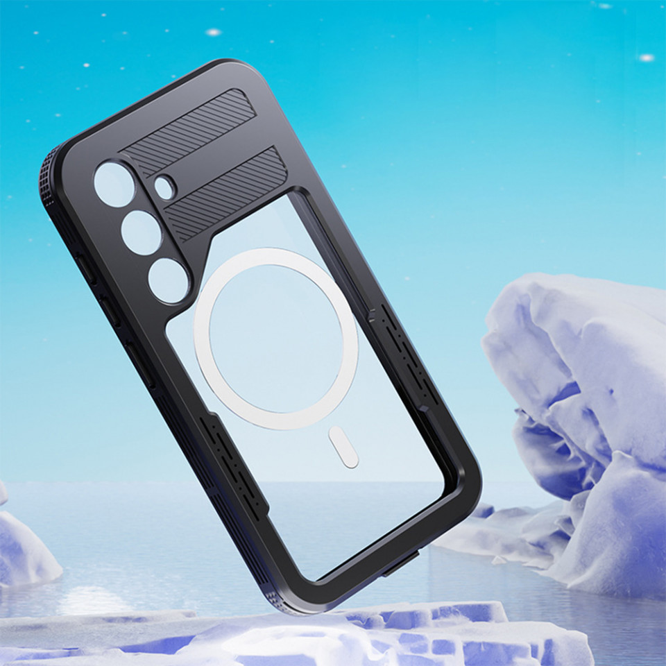 Husa Samsung Galaxy S24 rezistenta la apa, Waterproof IP68, ShellBox - Negru - 1 | YEO