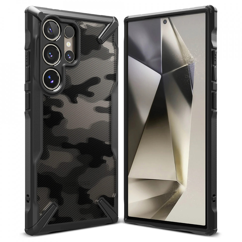 Husa Samsung Galaxy S24 Ultra, Ringke Fusion X Design - Camo black