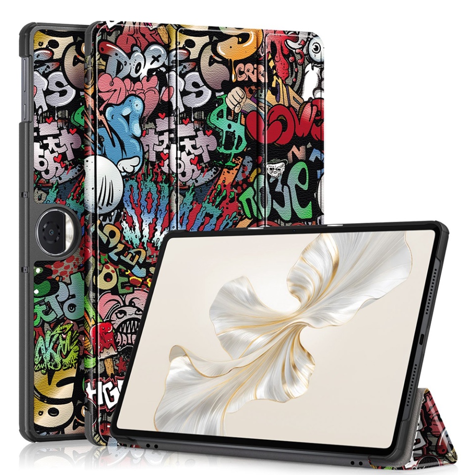 Husa tableta pentru Honor Pad 9, SKYDDAR INNOVATION, cu suport Multi-Unghi si functie Sleep/Wake, FoldPro, Urban vibe, set cu sticker