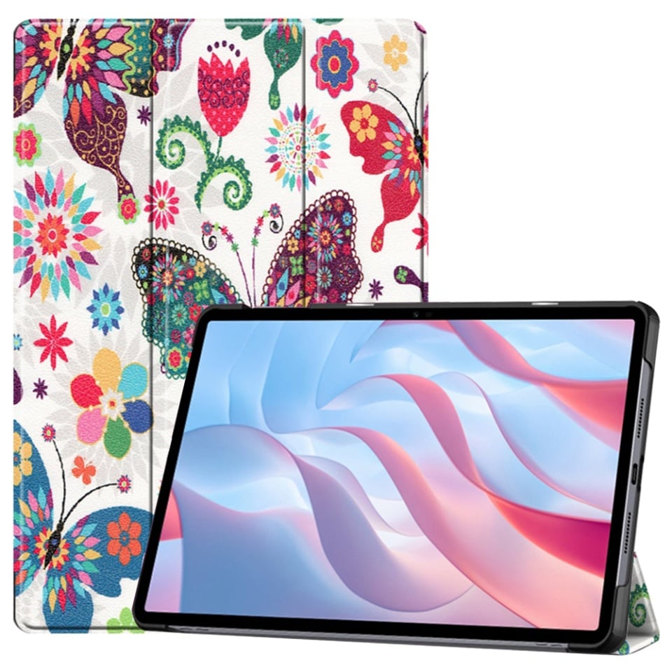 Husa tableta pentru Honor Pad X9 / X8 Pro, SKYDDAR INNOVATION, cu suport Multi-Unghi si functie Sleep/Wake, FoldPro, Butterfly, set cu sticker
