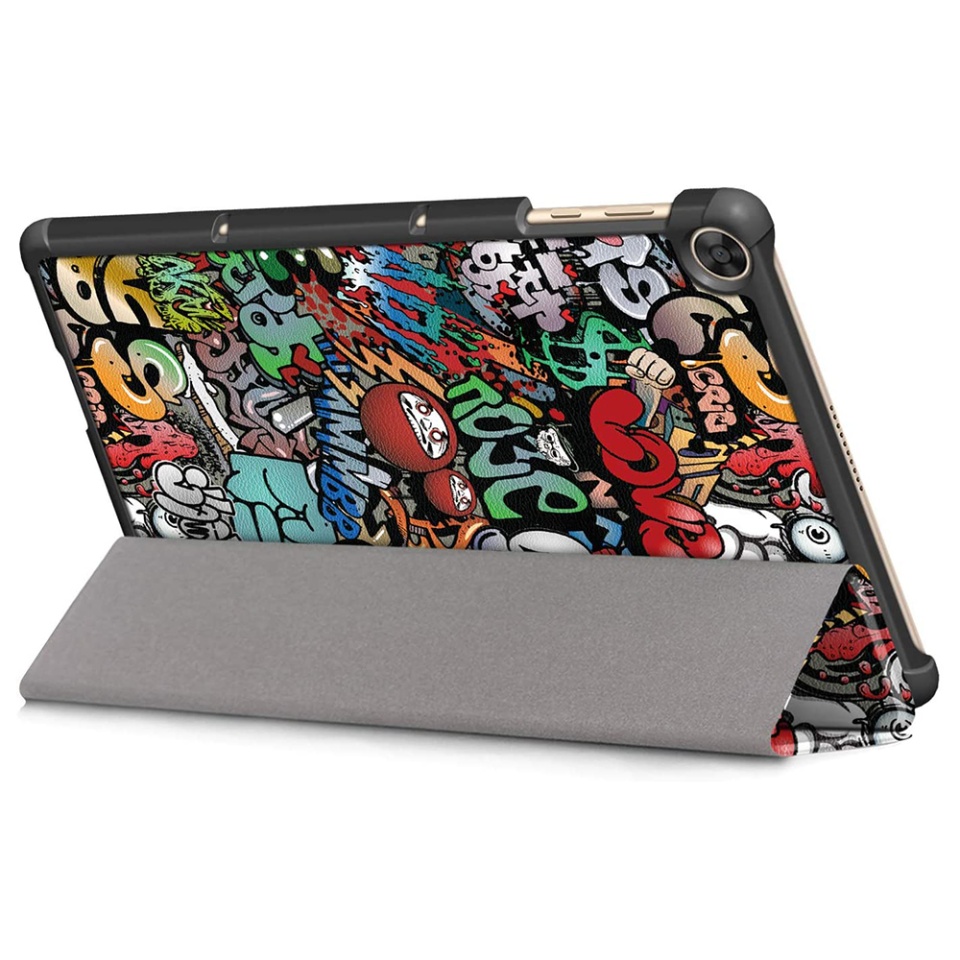 Husa tableta pentru Huawei Matepad T 10 / T 10S (9.7 inch / 10.1 inch), SKYDDAR INNOVATION, cu suport Multi-Unghi si functie Sleep/Wake, FoldPro, Multicolor, set cu sticker - 1 | YEO
