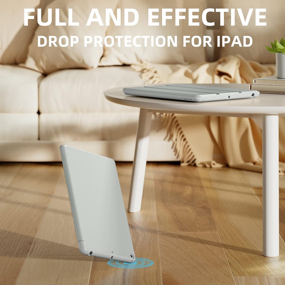 Husa tableta pentru iPad 10.2 (2019 / 2020 / 2021) cu suport cu 2 Unghiuri și functie Sleep/Wake, SKDR OfficeMate - Gri - 1 | YEO