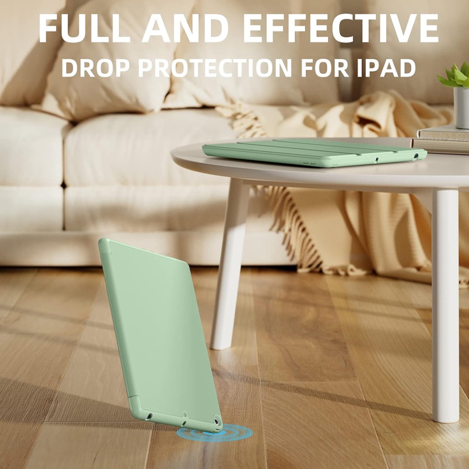 Husa tableta pentru iPad 10.2 (2019 / 2020 / 2021) cu suport cu 2 Unghiuri și functie Sleep/Wake, SKDR OfficeMate - Verde inchis - 1 | YEO