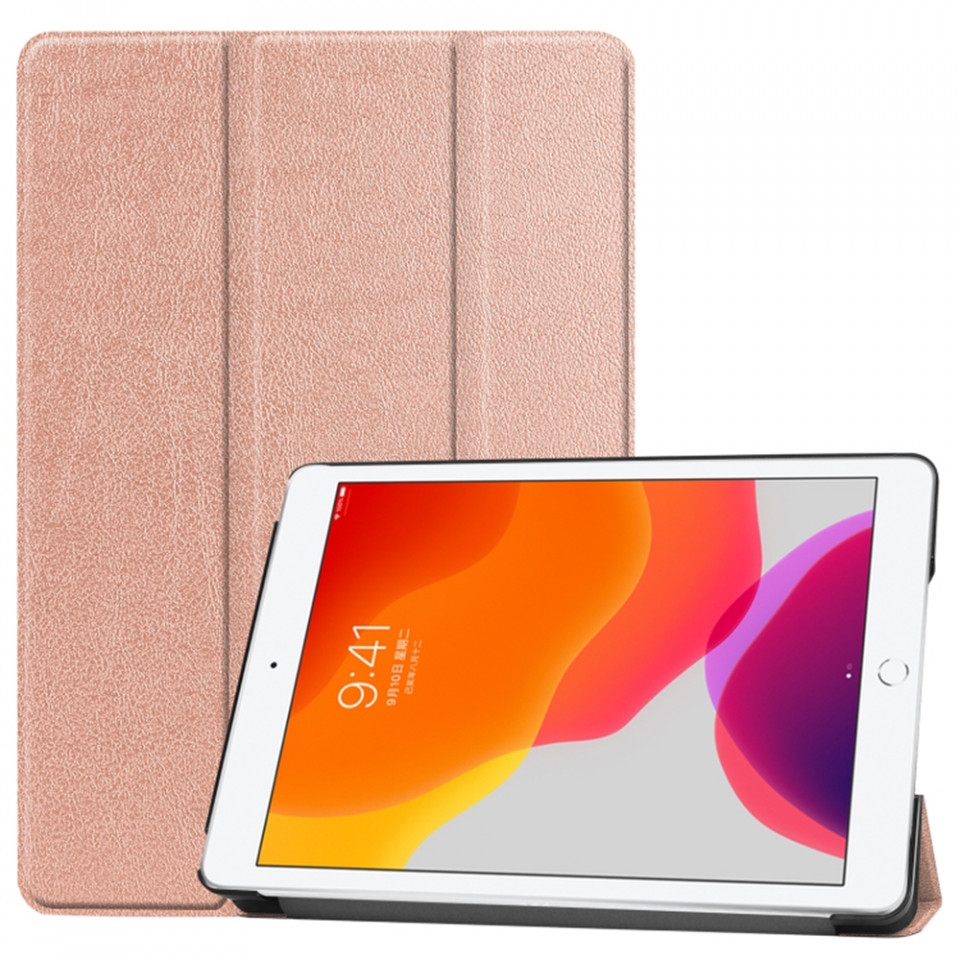 Husa tableta pentru iPad 10.2 (2021/2020/2019) cu suport Multi-Unghi și functie Sleep/Wake , SKYDDAR FoldVision - Roz