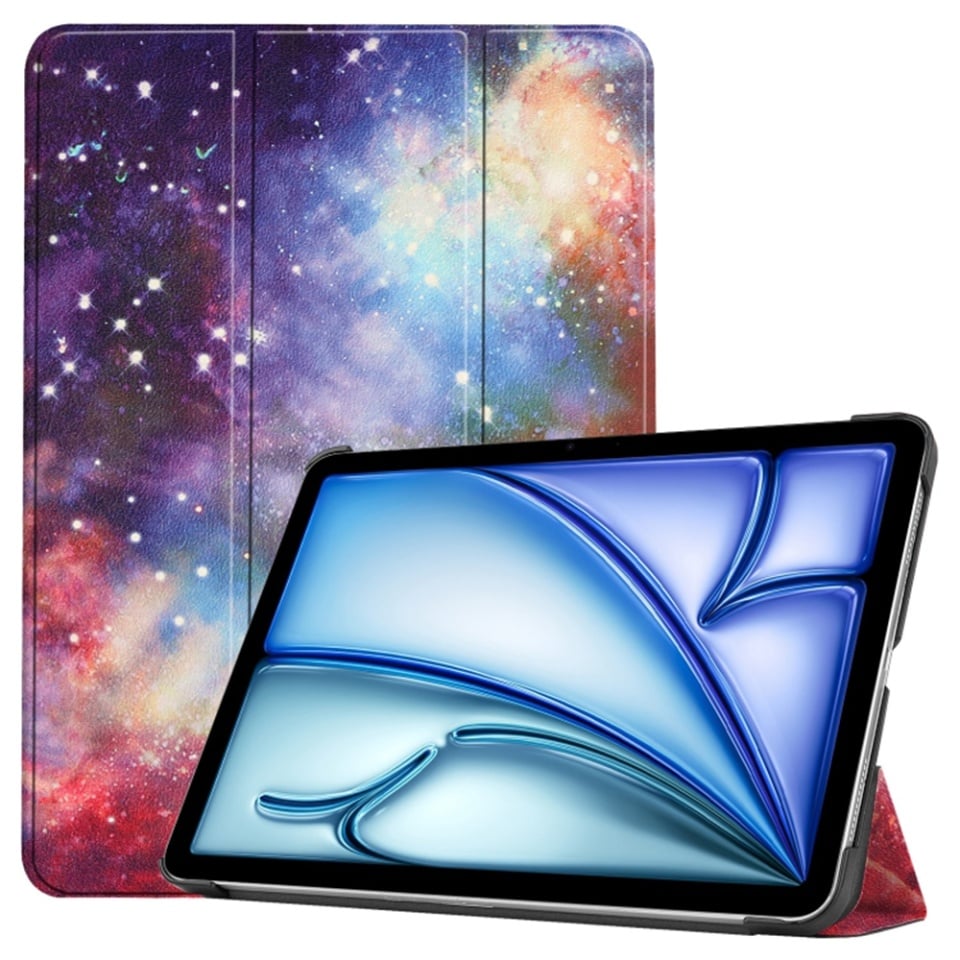 Husa tableta pentru iPad Air 11 (2024) / Air 11 (2025), SKYDDAR INNOVATION, cu suport Multi-Unghi si functie Sleep/Wake, FoldPro, Galaxy, set cu sticker