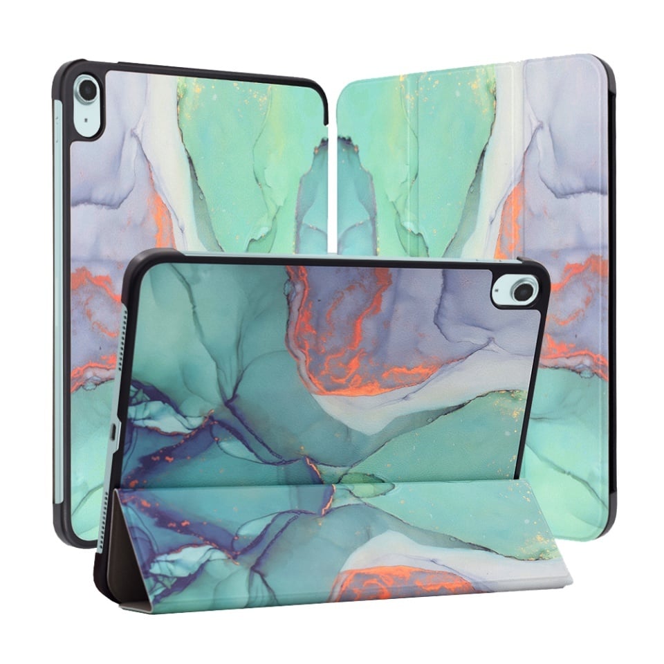Husa tableta pentru iPad Air 11 (2024) / Air 11 (2025), SKYDDAR INNOVATION, cu suport Multi-Unghi si functie Sleep/Wake, FoldPro, Green time, set cu sticker