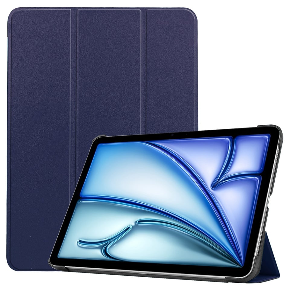 Husa tableta pentru iPad Air 13 (2024) / Air 13 (2025), SKYDDAR INNOVATION, cu suport Multi-Unghi si functie Sleep/Wake, FoldPro, Albastru, set cu sticker