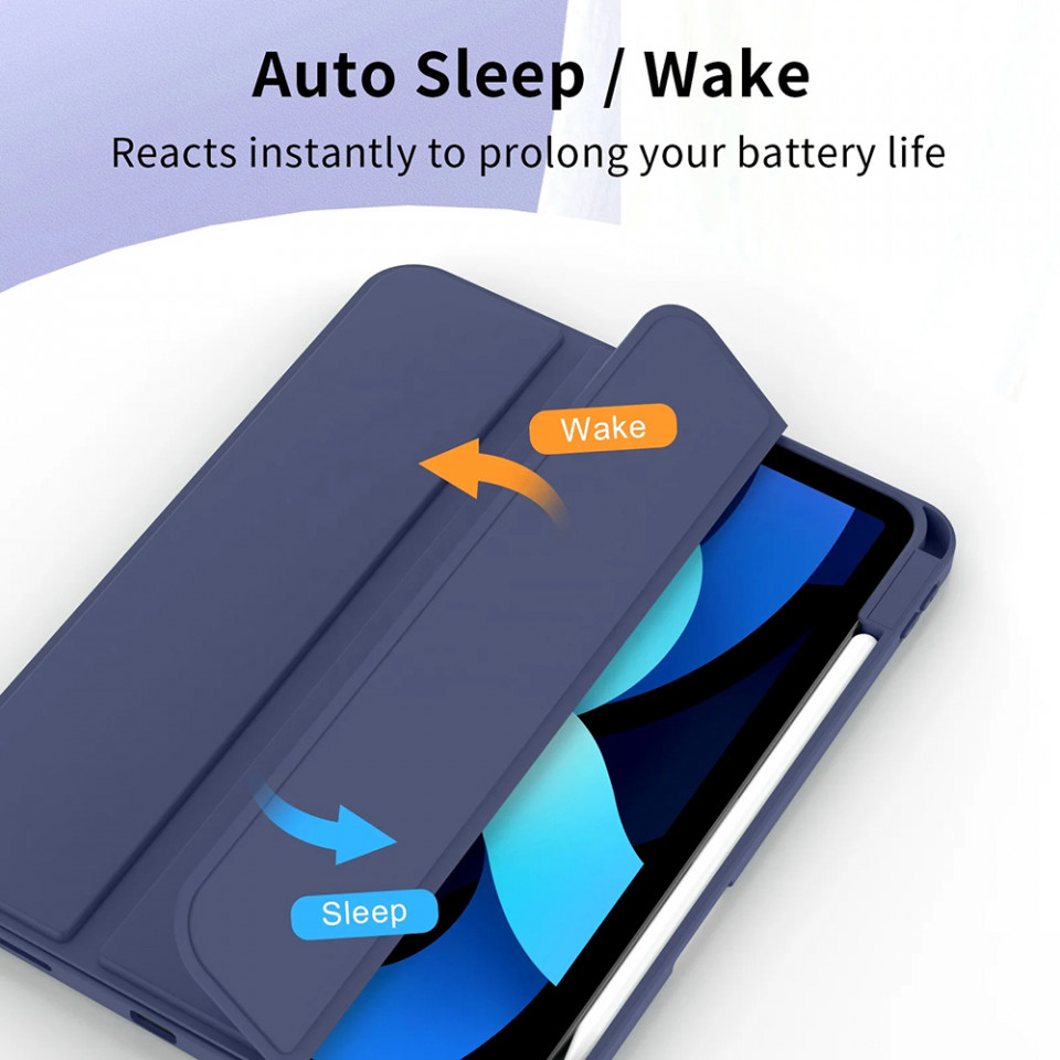 Husa tableta pentru iPad Air 4 (2020) / Air 5 (2022) cu suport 2 Unghiuri și functie Sleep/Wake, SKDR OfficeMate - Verde deschis - 6