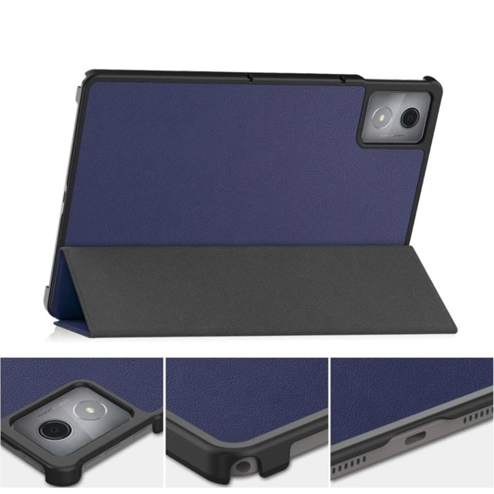 Husa tableta pentru Lenovo Tab K11 Plus, SKYDDAR INNOVATION, cu suport Multi-Unghi si functie Sleep/Wake, FoldPro, Albastru, set cu sticker - 2 | YEO