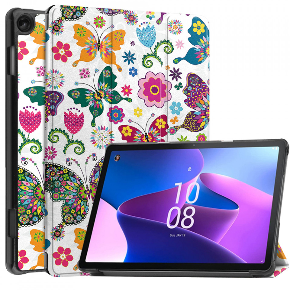 Husa tableta pentru Lenovo Tab M10 3rd Gen (TB328FU/TB328XU) cu suport Multi-Unghi și functie Sleep/Wake , SKYDDAR FoldVision Colour - Butterfly