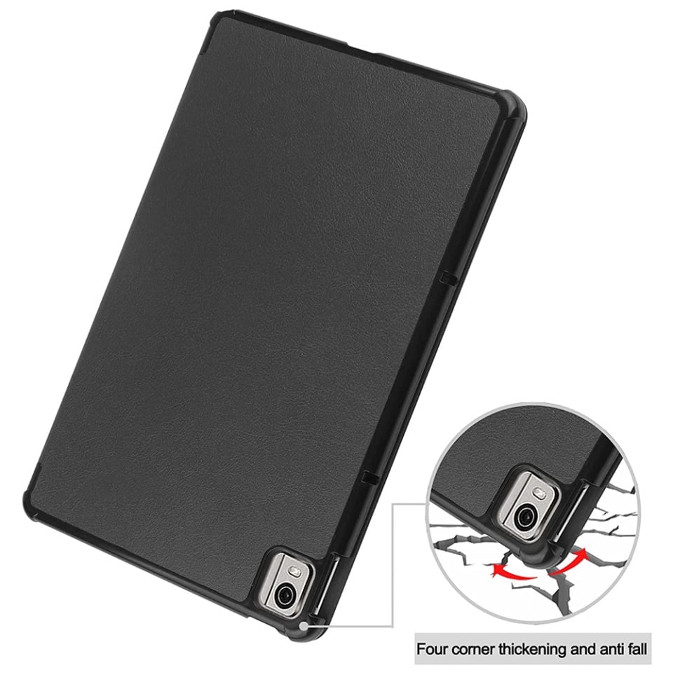 Husa tableta pentru Nokia T21, SKYDDAR INNOVATION, cu suport Multi-Unghi si functie Sleep/Wake, FoldPro, Negru, set cu sticker - 3 | YEO