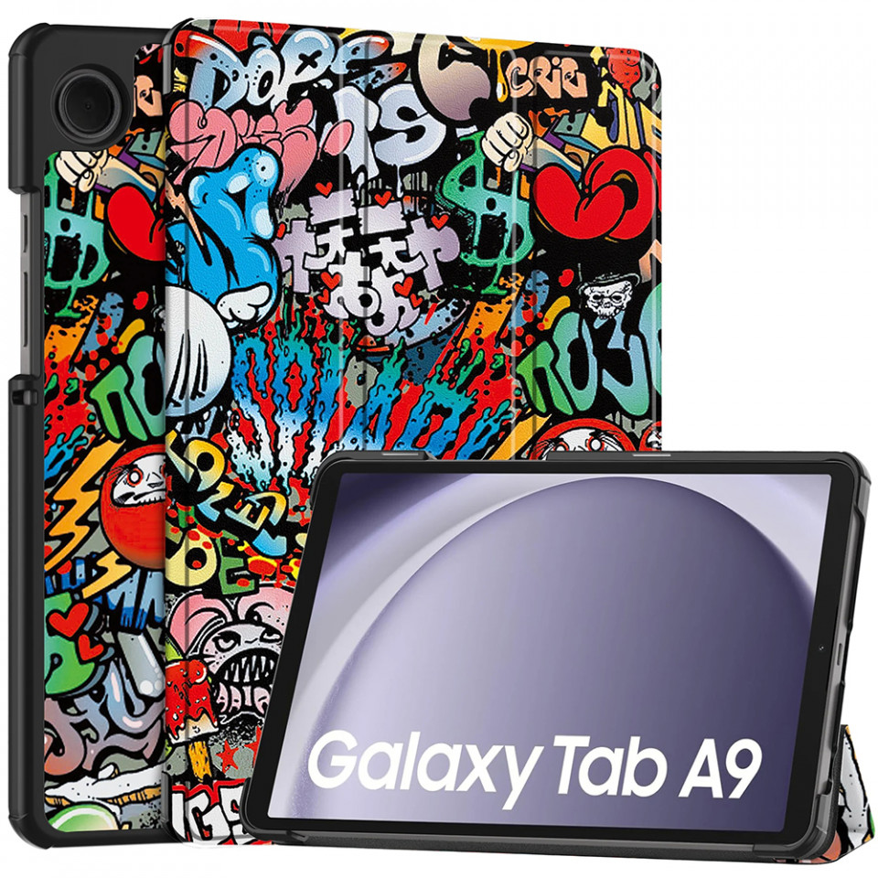 Husa tableta pentru Samsung Galaxy Tab A9 cu suport Multi-Unghi și functie Sleep/Wake , SKYDDAR FoldVision Colour - Urban vibe