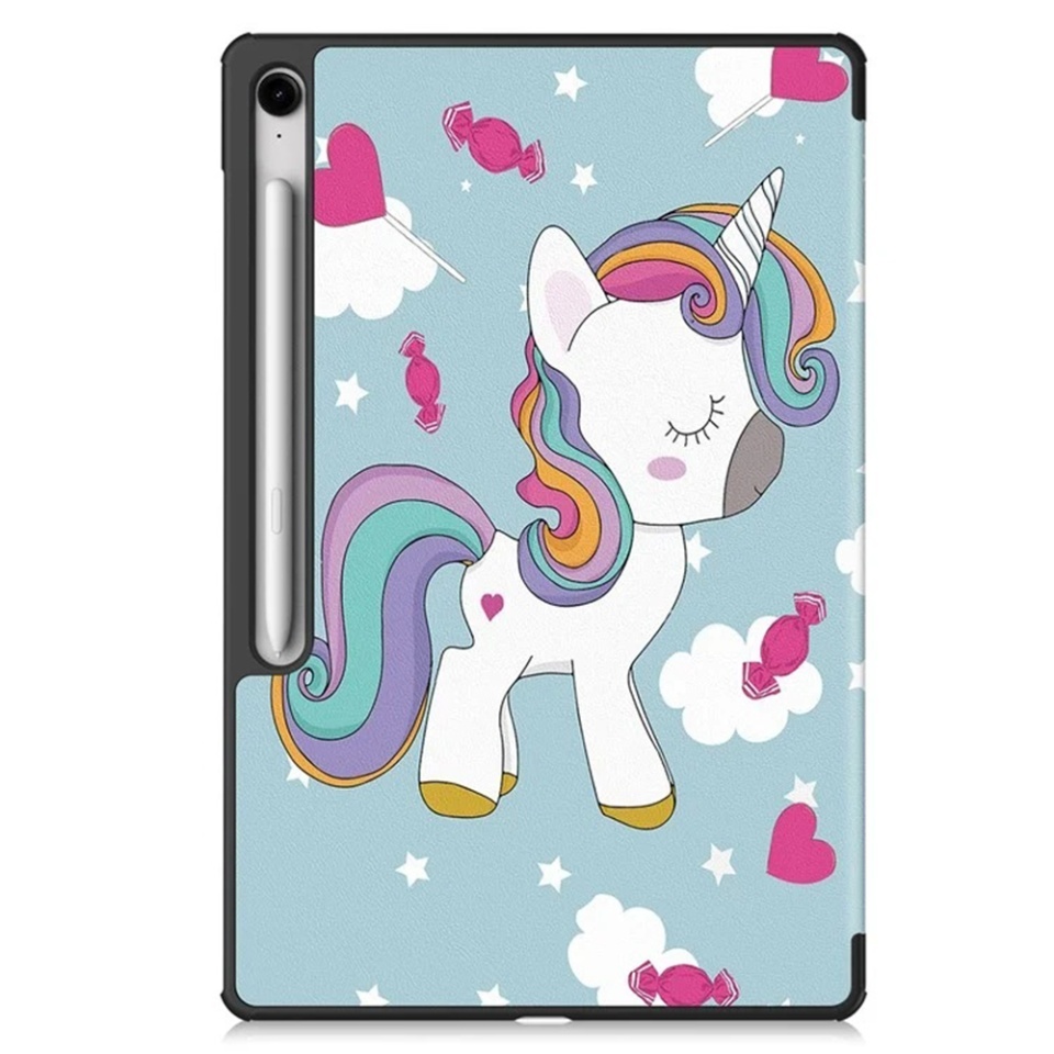 Husa tableta pentru Samsung Galaxy Tab S10 FE Plus, SKYDDAR INNOVATION, cu suport Multi-Unghi si functie Sleep/Wake, FoldPro, Unicorn, set cu sticker - 1 | YEO