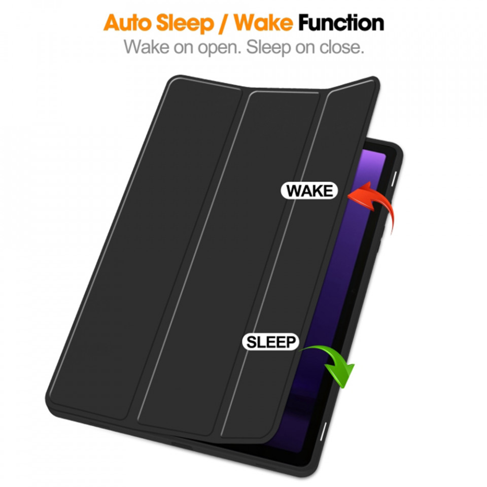 Husa tableta pentru Samsung Galaxy Tab S9 FE cu suport 2 Unghiuri și functie Sleep/Wake, SKDR OfficeMate - Negru - 3 | YEO