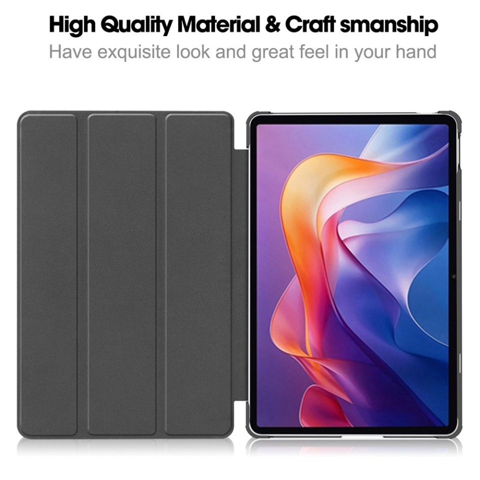 Husa tableta pentru Xiaomi Redmi Pad 2, SKYDDAR INNOVATION, cu suport Multi-Unghi si functie Sleep/Wake, FoldPro, Rosu, set cu sticker - 1 | YEO