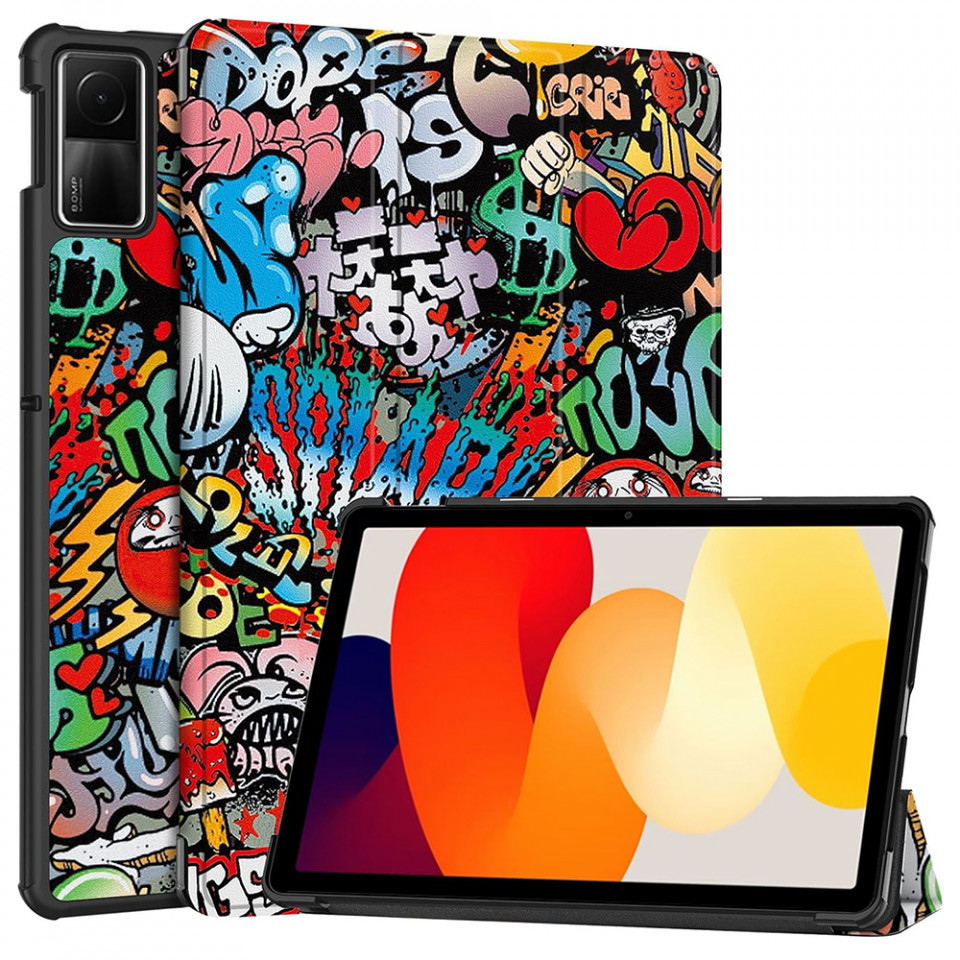 Husa tableta pentru Xiaomi Redmi Pad SE cu suport Multi-Unghi și functie Sleep/Wake , SKYDDAR FoldVision Colour - Urban vibe