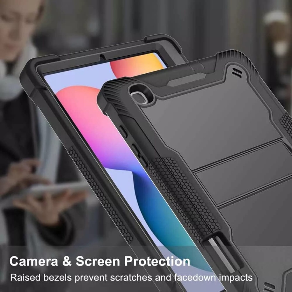 Husa tableta Samsung Galaxy Tab S6 Lite 10.4 P610/P615, Ideala pentru Utilizare Zilnica, Antisoc si Anti-zgarieturi, SKDR TabArmor - Negru - 3 | YEO