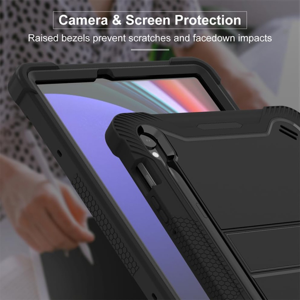 Husa tableta Samsung Galaxy Tab S9 FE, Ideala pentru Utilizare Zilnica, Antisoc si Anti-zgarieturi, SKDR TabArmor - Negru - 2 | YEO