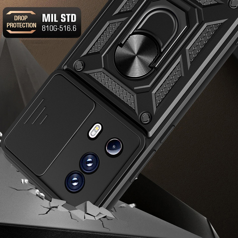 Husa Xiaomi 13 Lite inel magnetic, Techsuit CamShield - Negru - 1 | YEO