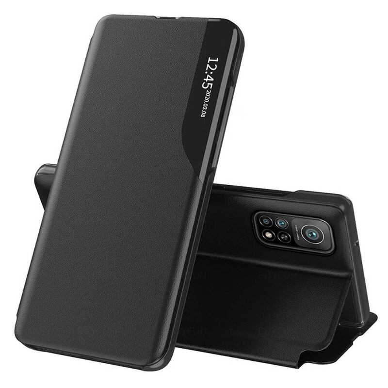 Husa Xiaomi Mi 10T / 10T Pro tip carte, Techsuit eFold - Negru