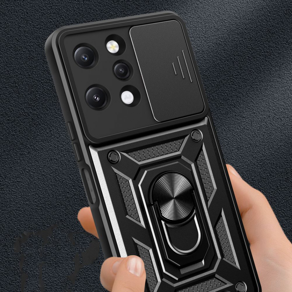 Husa Xiaomi Redmi 12 cu inel magnetic, Techsuit CamShield - Negru - 3 | YEO