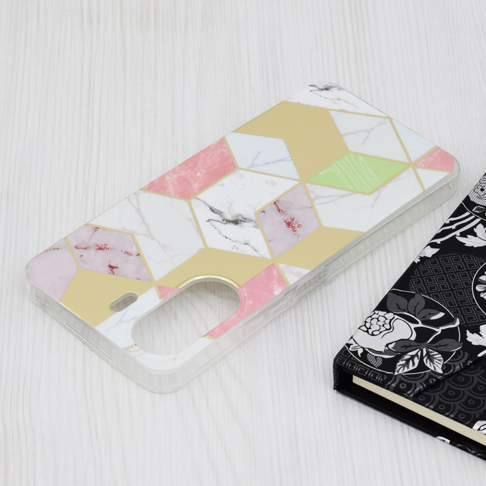 Husa Xiaomi Redmi 13C 4G / Poco C65 din silicon, Techsuit Marble - Mov - 3 | YEO