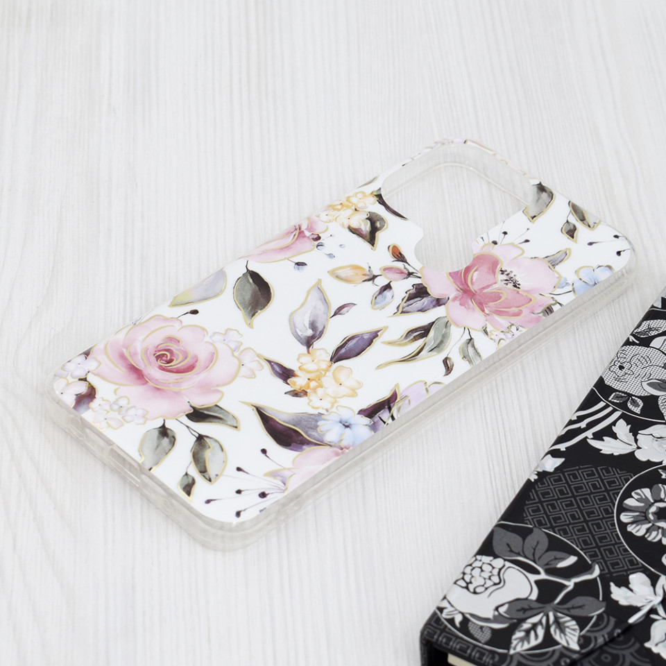 Husa Xiaomi Redmi A1+ / Redmi A2+ din silicon, Techsuit Marble - Alb - 2 | YEO