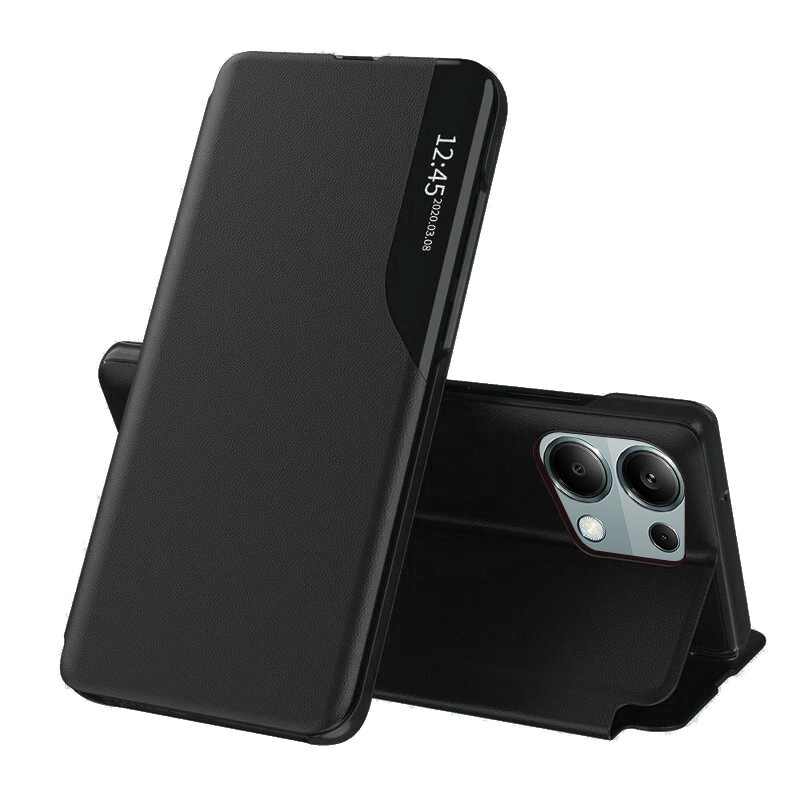 Husa Xiaomi Redmi Note 13 Pro 4G / Poco M6 Pro 4G tip carte, Skyddar Eco View Leather - Negru