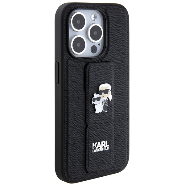 Huse pentru iPhone 14 Pro, Karl Lagerfeld, Saffiano Gripstand, Negru - 3 | YEO