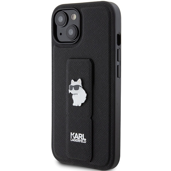 Huse pentru iPhone 15, Karl Lagerfeld, Saffiano Gripstand, Negru - 3 | YEO