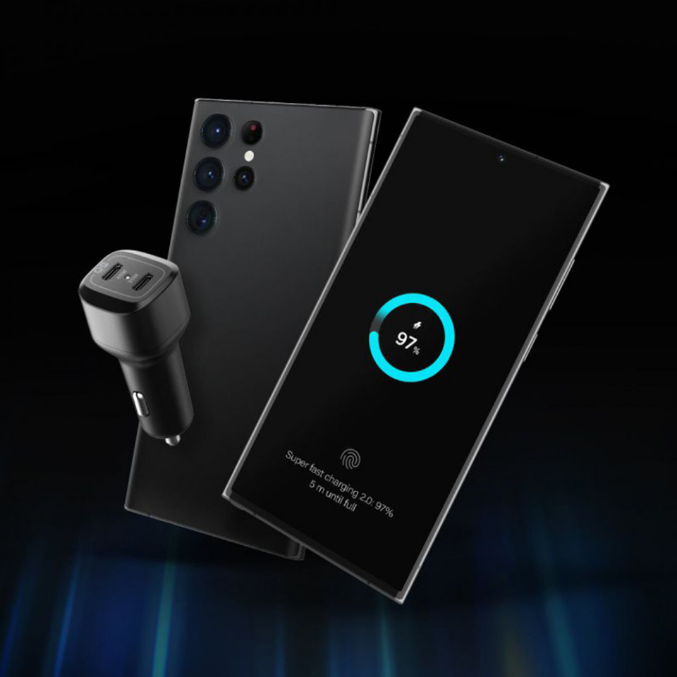 Incarcator Auto 2x Type-C Fast Charging 2.0, PD 75W, Spigen Arcstation - Negru - 2 | YEO