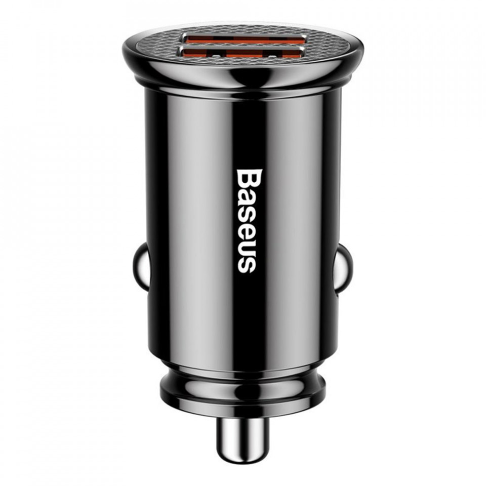 Incarcator Auto 2x USB 5A, QC 3.0 - Baseus Circular (CCALL-YD01) - Black