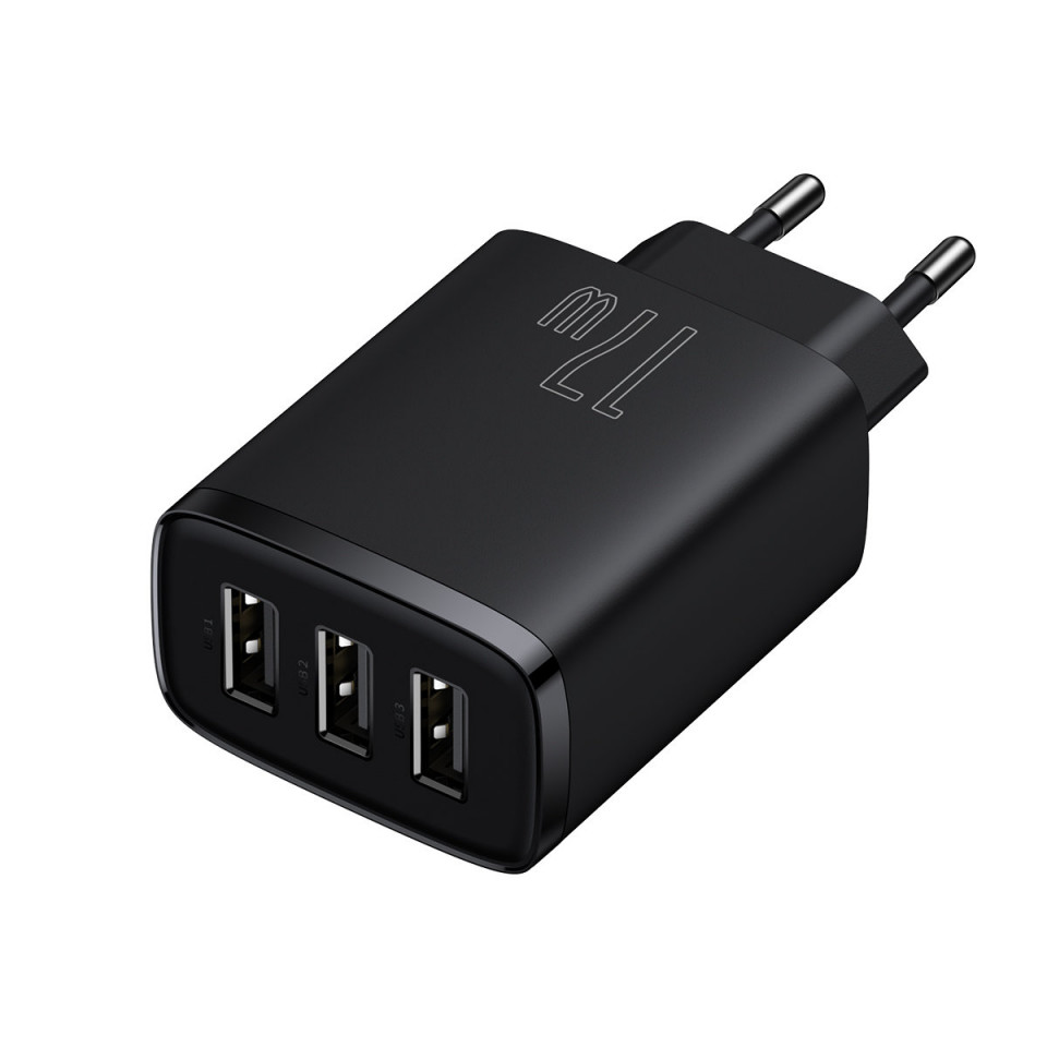 Incarcator de Priza 3xUSB, 17W, Baseus (CCXJ020101) - Negru - 3 | YEO