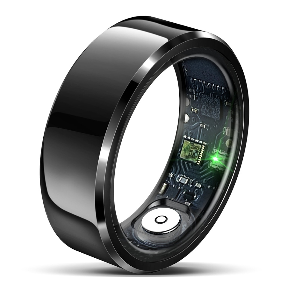 Inel Inteligent Unisex Multifunctional, Monitorizare Saturatie Oxigen, 59.37mm , SKDR InfinityHealth R6 - Negru