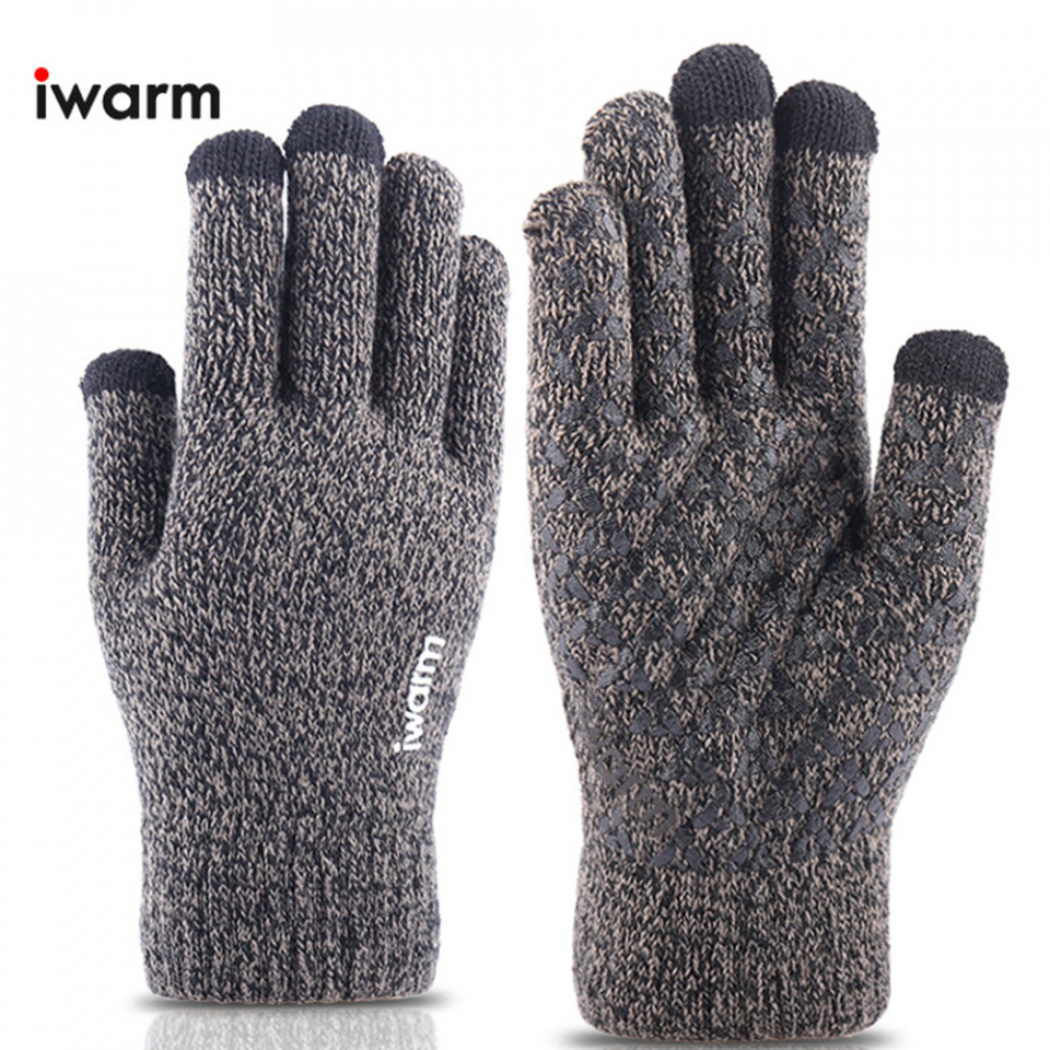 Manusi Tocuhscreen din lana, unisex, iWarm ST0005 - Gri - 3 | YEO