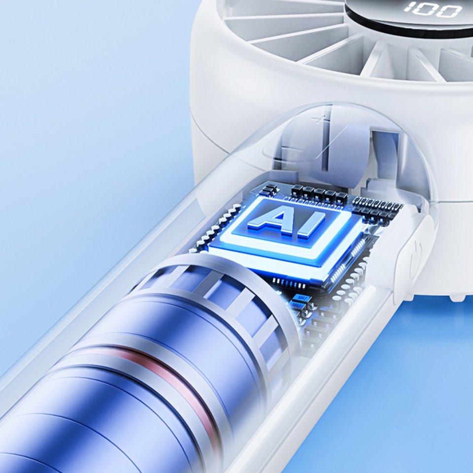 Mini Ventilator Portabil, CT-110, 5 Viteze, USB-C, Compact si Usor, set cu sticker, Roz - 2 | YEO