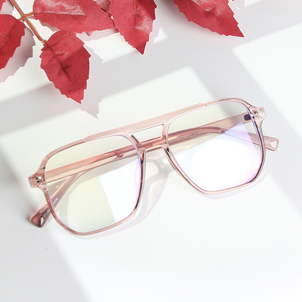 Ochelari calculator dama protectie lumina albastra, rama patrata, Techsuit (PC28014-C4) - Roz - 2 | YEO