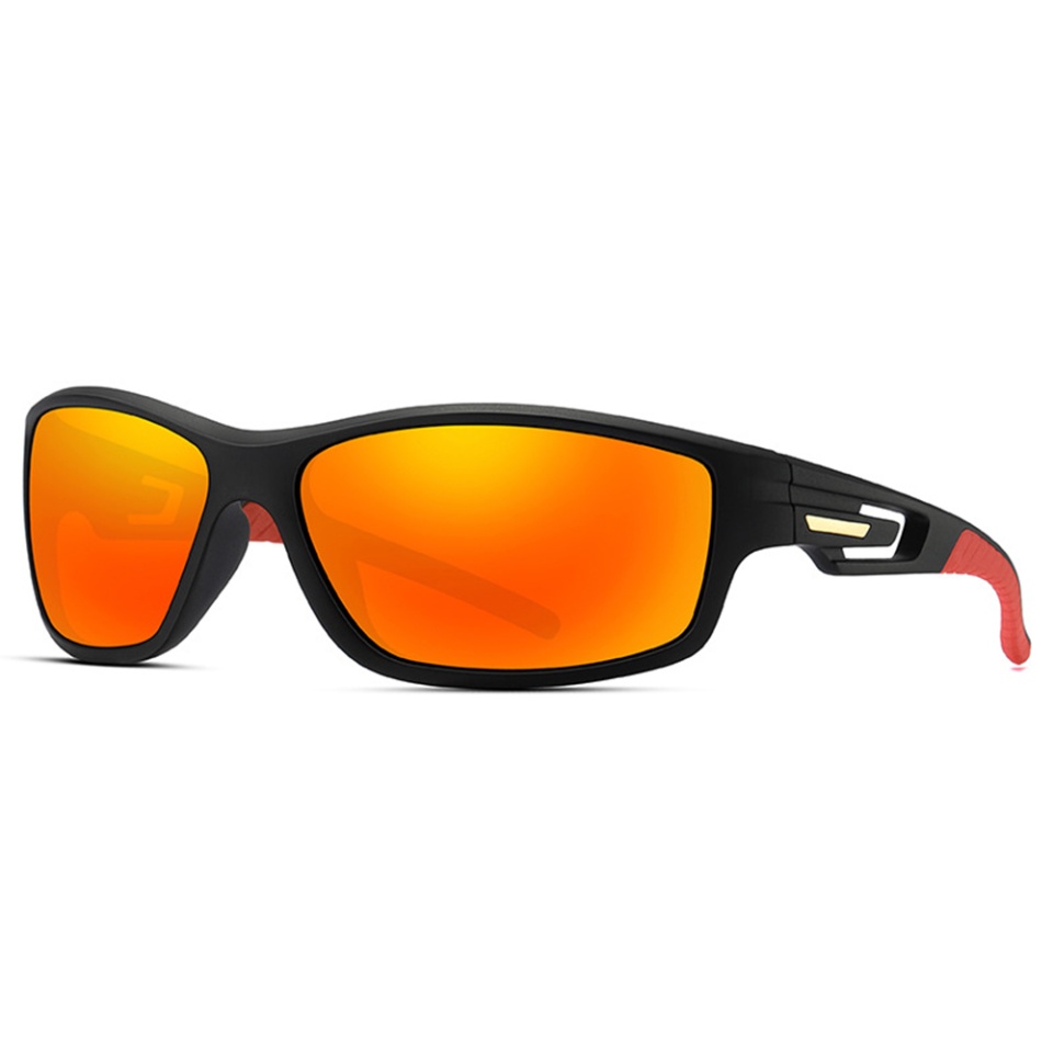 Ochelari de Ciclism și Activități Sportive Outdoor, Polarizați, Rectangulari, Unisex - Negru Rosu