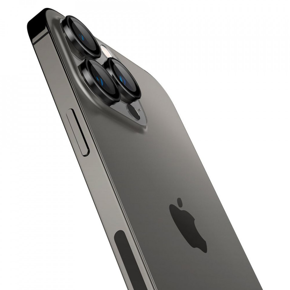 Pachet 2x Folie camera iPhone 14 Pro / 14 Pro Max Optik.TR Spigen - Negru - 3 | YEO