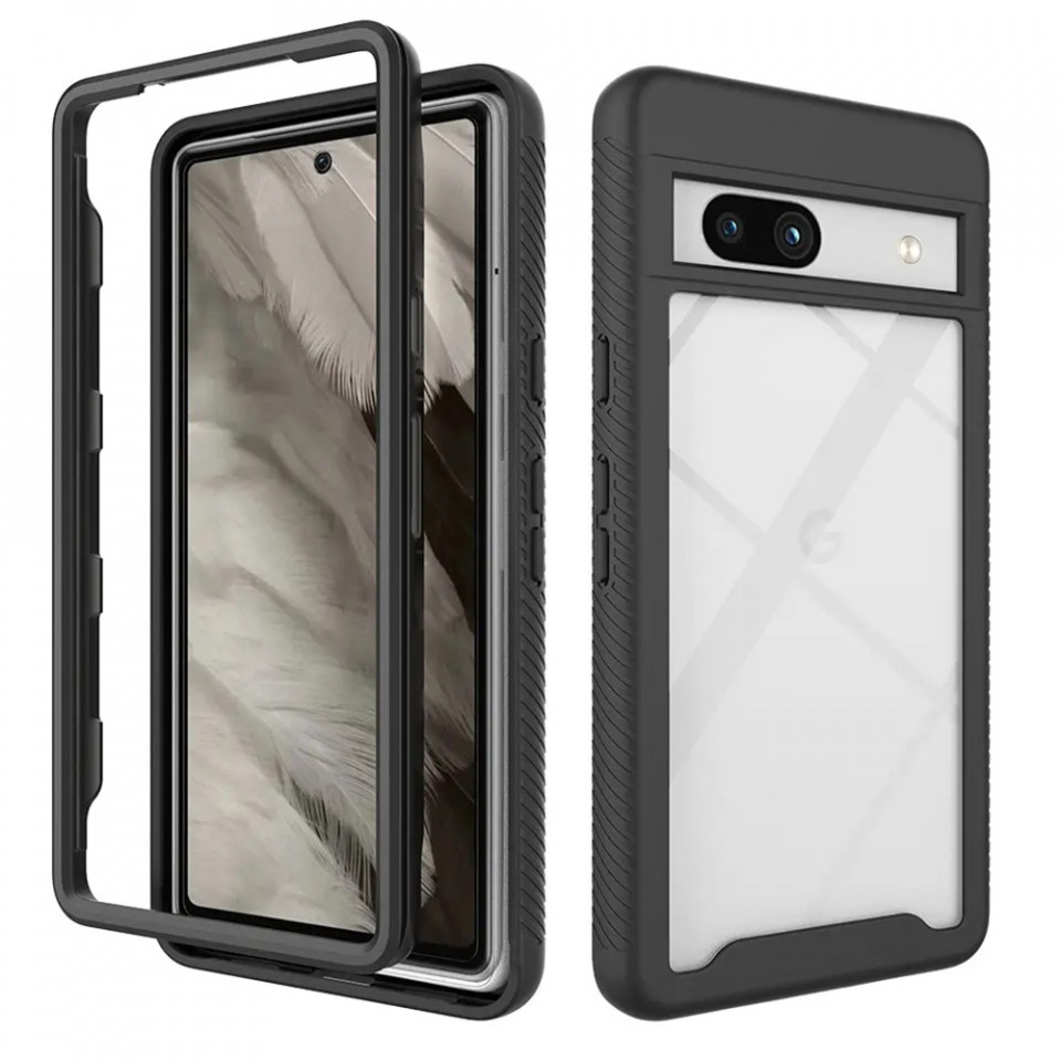 [Pachet 360°] Husa + Folie Google Pixel 7a, Techsuit Defense - Negru