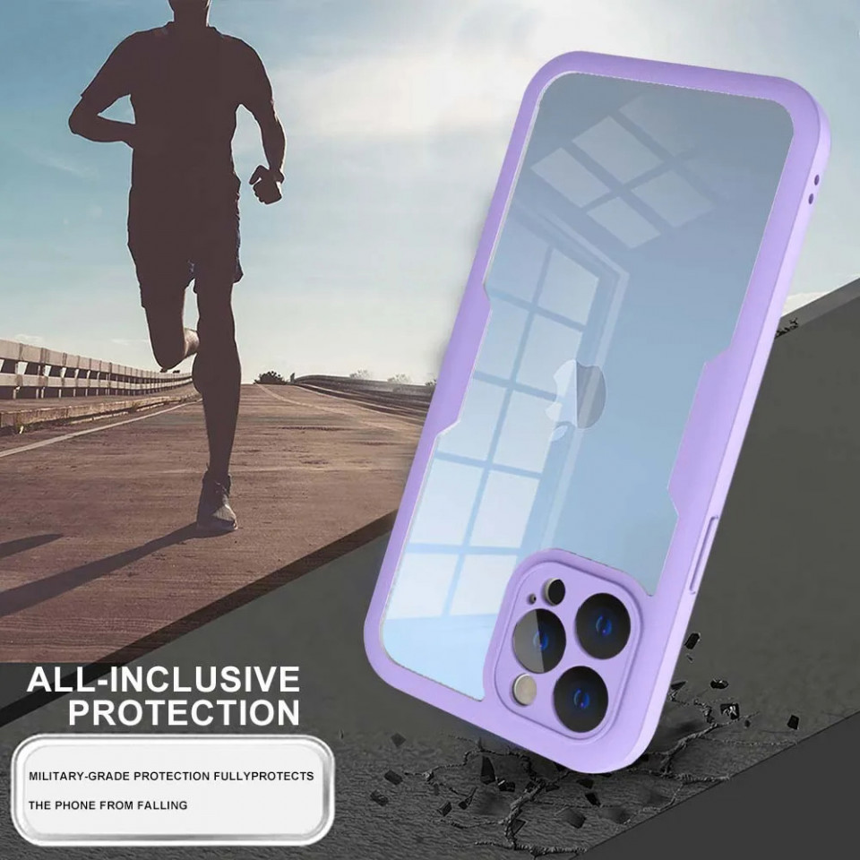 [Pachet 360°] Husa + Folie pentru iPhone 13 Pro Max, SKDR ColorShield 360° - Mov - 1 | YEO