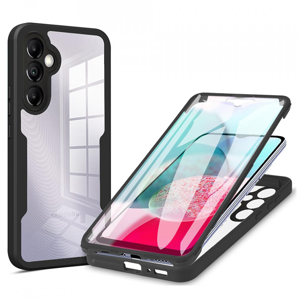 [Pachet 360°] Husa + Folie pentru Samsung Galaxy A14 5G / Galaxy A14 4G, SKDR ColorShield 360° - Negru