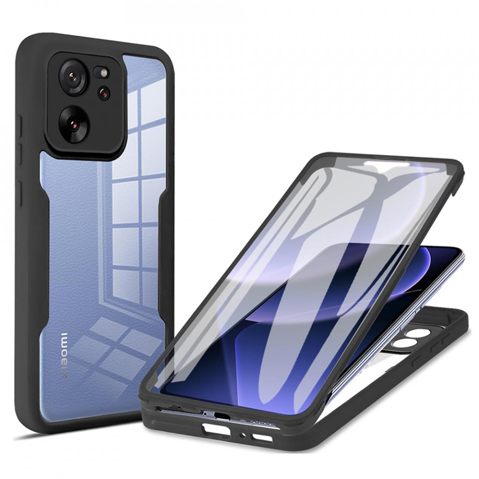 [Pachet 360°] Husa + Folie pentru Xiaomi 13T / 13T Pro, SKDR ColorShield 360° - Negru