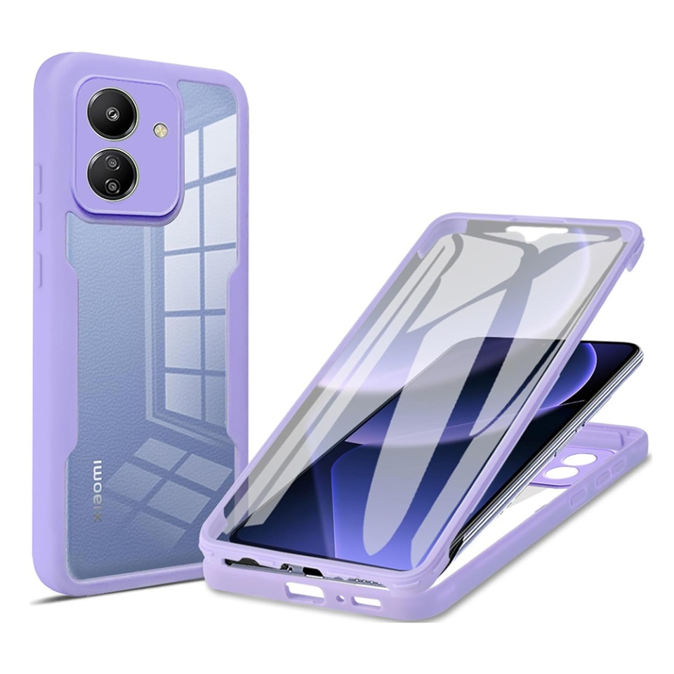 [Pachet 360°] Husa + Folie pentru Xiaomi Redmi 13C 4G / Poco C65, SKDR ColorShield 360° - Mov