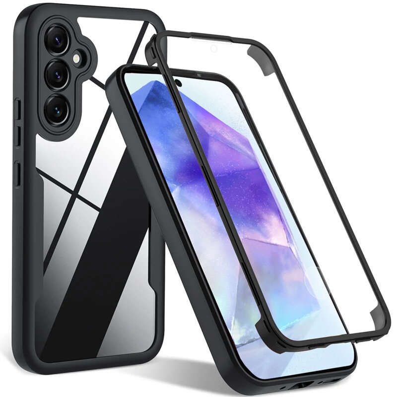 [Pachet 360°] Husa + Folie Samsung Galaxy A36 5G, SKDR ColorShield 360° - Negru