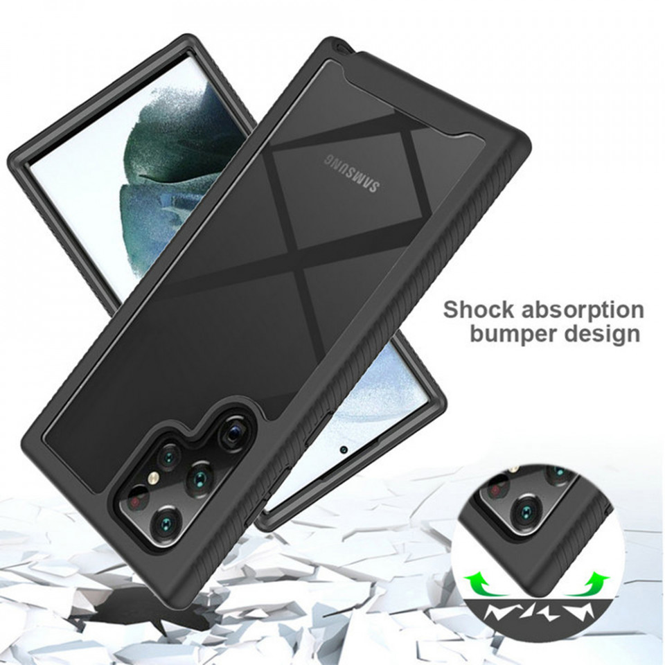 [Pachet 360°] Husa + Folie Samsung Galaxy S24 Ultra, Techsuit Defense - Negru - 3 | YEO